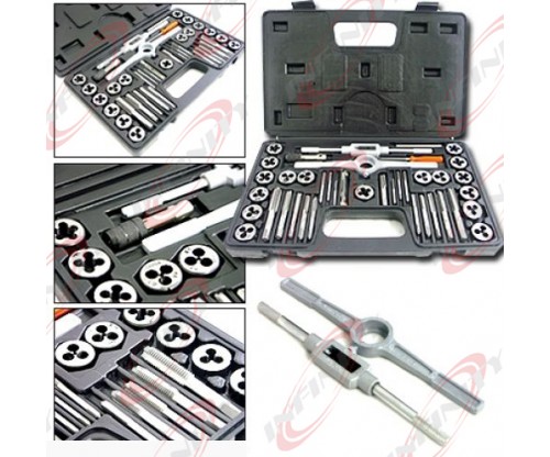 80pc Tap and Die Set 40pc Metric & 40pc SAE Thread Renewing Tools Re-thread
